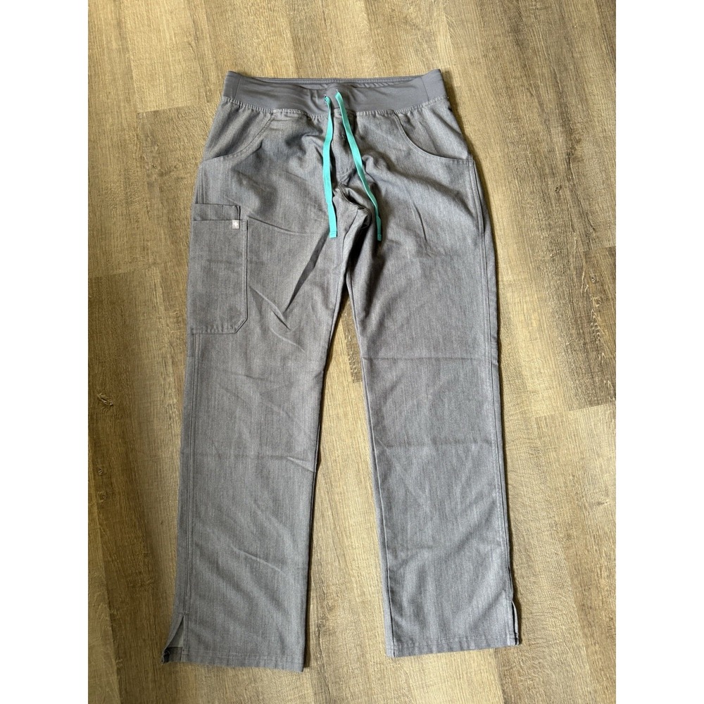 Figs Women's T21004‎ Gray Elastic Waist Drawstring Skinny Scrub Pants Size M